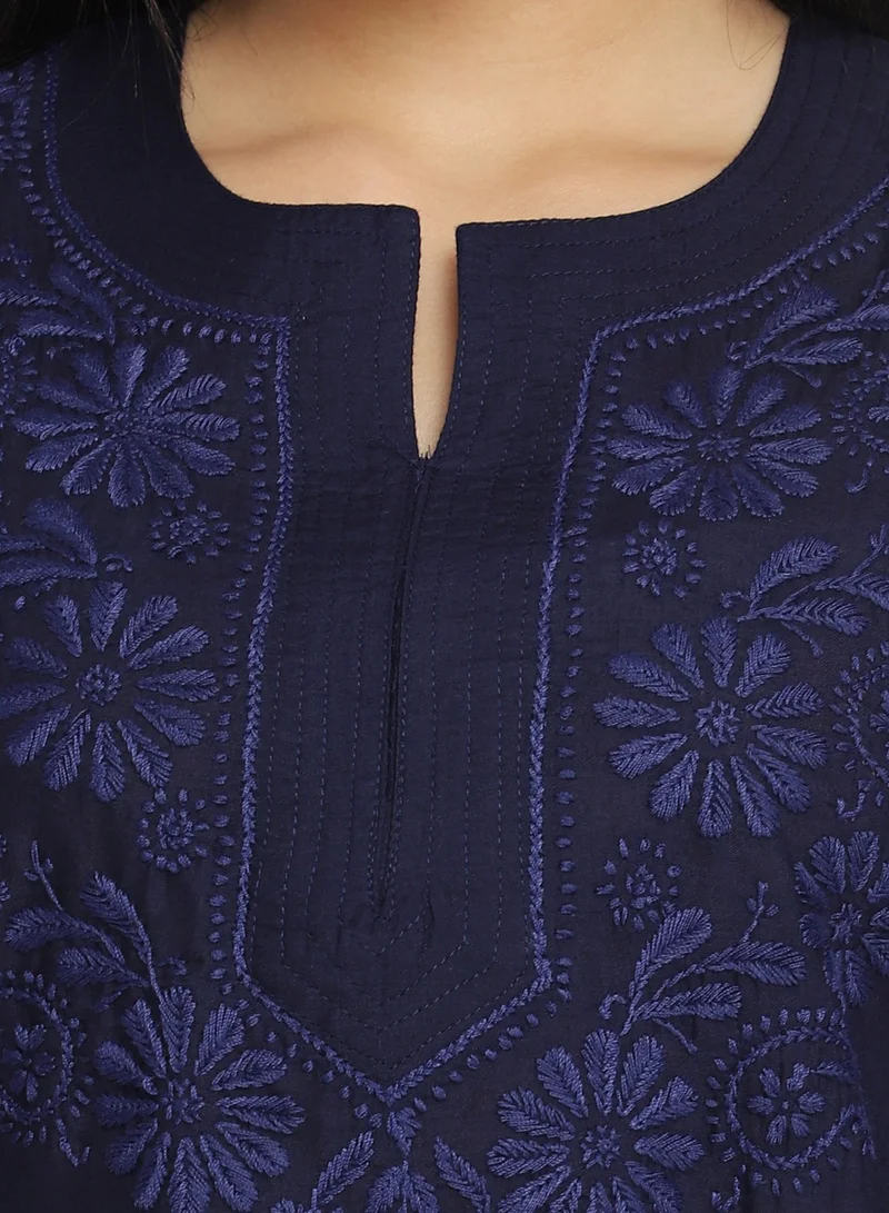 Alaya Hand Embroidered Chikankari Cotton Kurti-AL3405