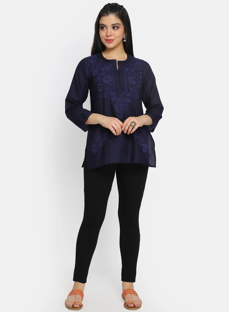 Alaya Hand Embroidered Chikankari Cotton Kurti-AL3405