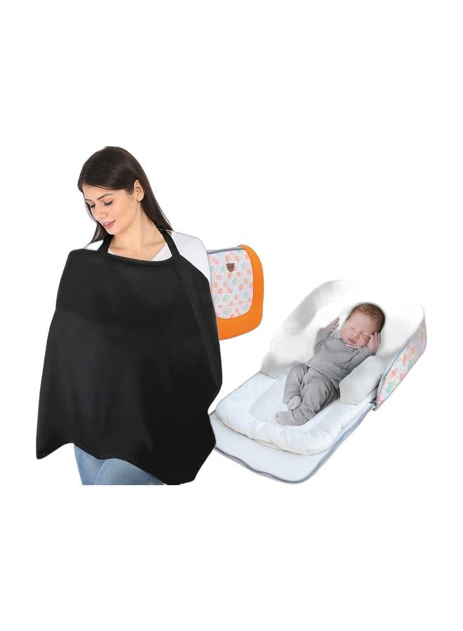 MOON Travalo - Travel Baby Bed & Backpack-Orange ,MOON Organic Nursing PrivacyWraps. - Image 1