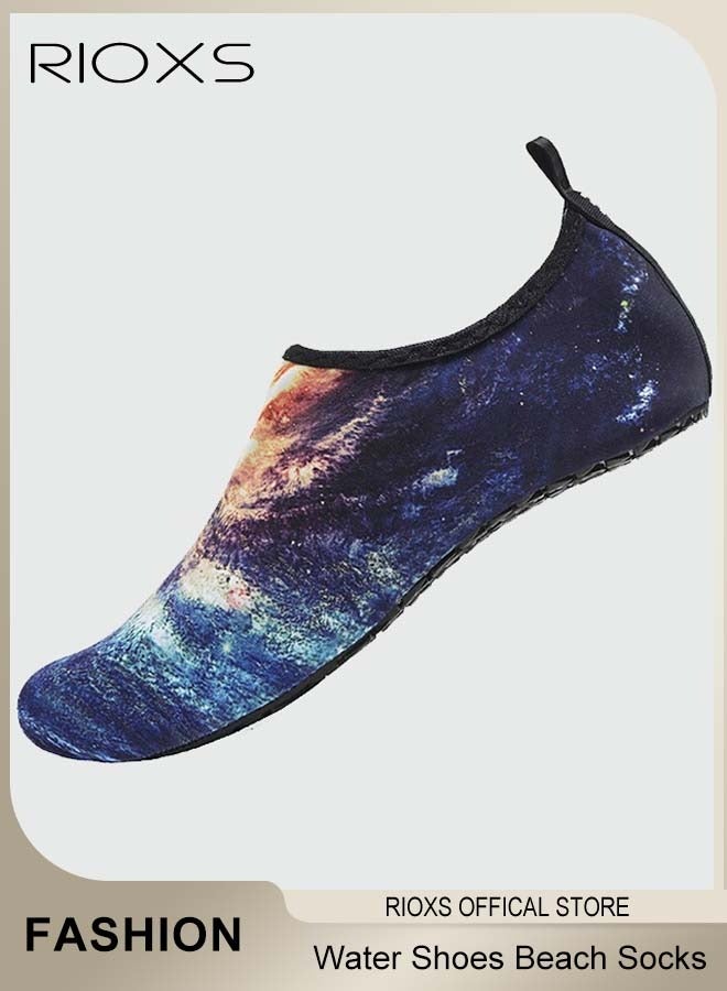 RIOXS Water Shoes for Men, Barefoot Quick Drying Aqua Water Socks, Slip-on Colorful Swim Beach Shoes for Snorkeling Surfing Kayaking Beach Walking Yoga, Wear Sport Accessories, Pool Camping Must Haves  - Image 1