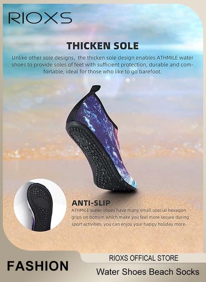 RIOXS Water Shoes for Men, Barefoot Quick Drying Aqua Water Socks, Slip-on Colorful Swim Beach Shoes for Snorkeling Surfing Kayaking Beach Walking Yoga, Wear Sport Accessories, Pool Camping Must Haves  - Image 4