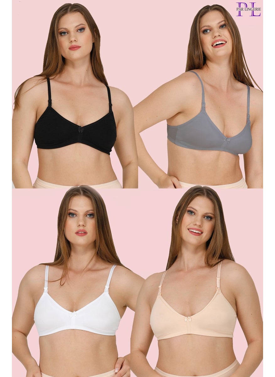 Parlingerie 4-Piece Nursing Bra Black-White-Nude-Grey  - Image 3
