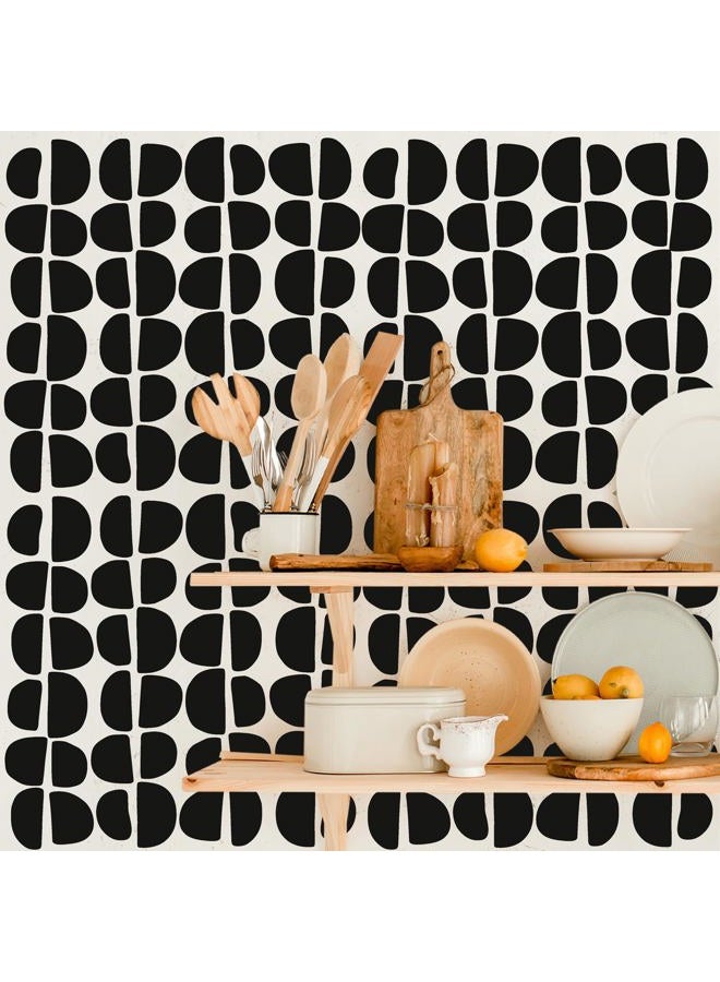 Kazova Geometric Wall Decals Boho Black Wall Stickers Abstract Wall Art Sticker Modern Wall Stickers Half Circle Arch Wall Decals Peel and Stick Vinyl Wall Decals for Bedroom Living Room Decor - Image 5