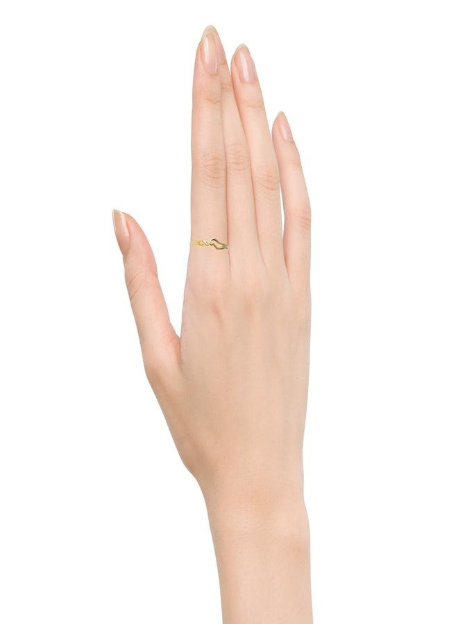 MustHave خاتم كونت مطلي بالذهب عيار 18 قيراطًا للنساء، خاتم مموج، خاتم مفتوح، خاتم قابل للتكديس، لون أصفر، مجوهرات أنيقة للسيدات، موجة - Image 5