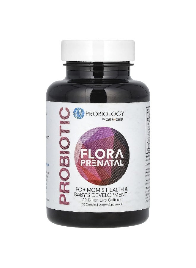 Belle+Bella, Probiotic Flora Prenatal, 20 Billion Live Cultures, 30 Capsules (Packaging may vary) - Image 1