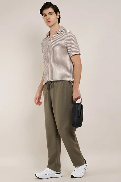 أر أند بي Striped Polo T-Shirt with Short Sleeves