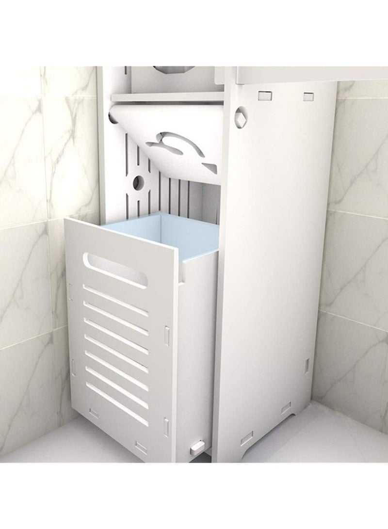 LINGWEI Bathroom Stand Shelf Bathroom Corner Shelve Cabinet White - Image 5