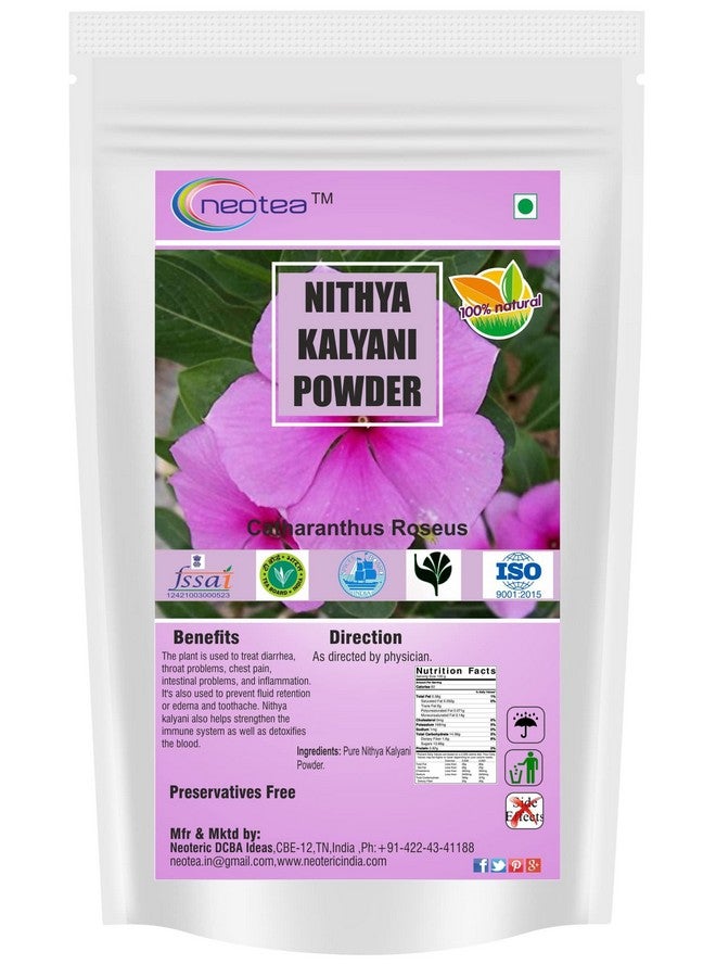 neotea مسحوق نيتيا كالياني من نيوتي | مسحوق البيريفينكل (كاثارانثوس روزيوس) | ساداباهار، زهرة العانس، فينكا سنوية، ورد مدغشقر | مسحوق عشبي طبيعي 100% للرفاهية | 50 غ (عبوة من 10) - Image 1