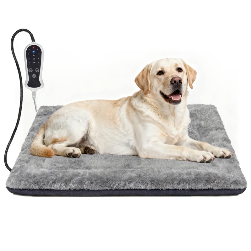 Bestio Heated Dog Bed 32Ã—20x2in, Heated Dog Bed Medium Size with Intelligent Controller, MET&UL Dual Certified Cat and Dog Bed, Suitable for Indoor Heated Dog Bed/Pet Bed - Gray - Image 1