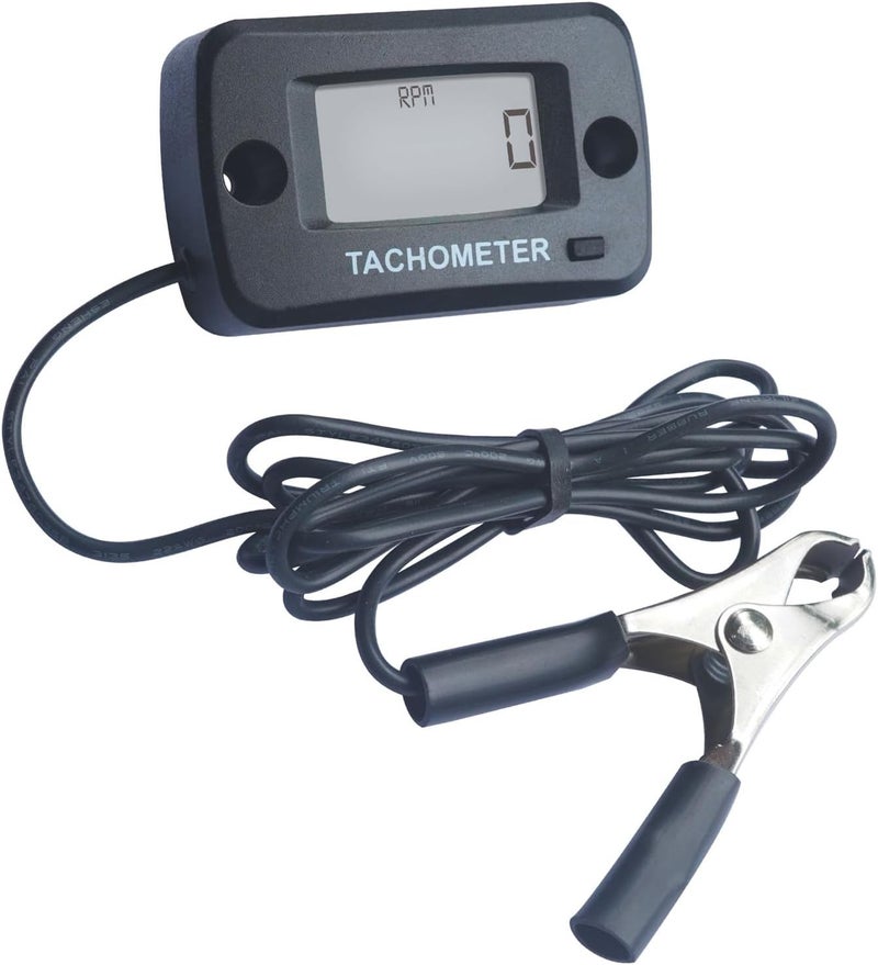 Runleader RL-HM019J Digital Tachometer with Alligator Clip, Max RPM Display, Waterproof Design. - Image 1