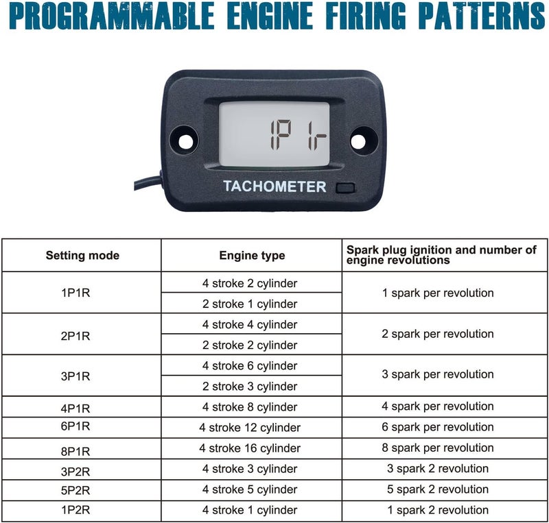 Runleader RL-HM019J Digital Tachometer with Alligator Clip, Max RPM Display, Waterproof Design. - Image 4