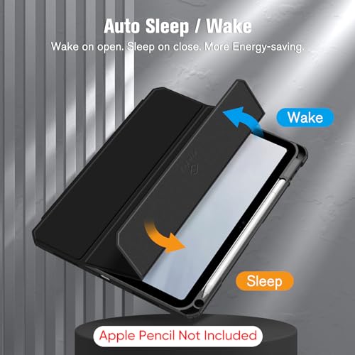 Fintie Hybrid Slim Case for iPad (A16) 11th Generation 11 Inch (2025), iPad 10th Generation 10.9 Inch (2022) - Shockproof Cover with Clear Transparent Back Shell & Pencil Holder, Black - Image 3