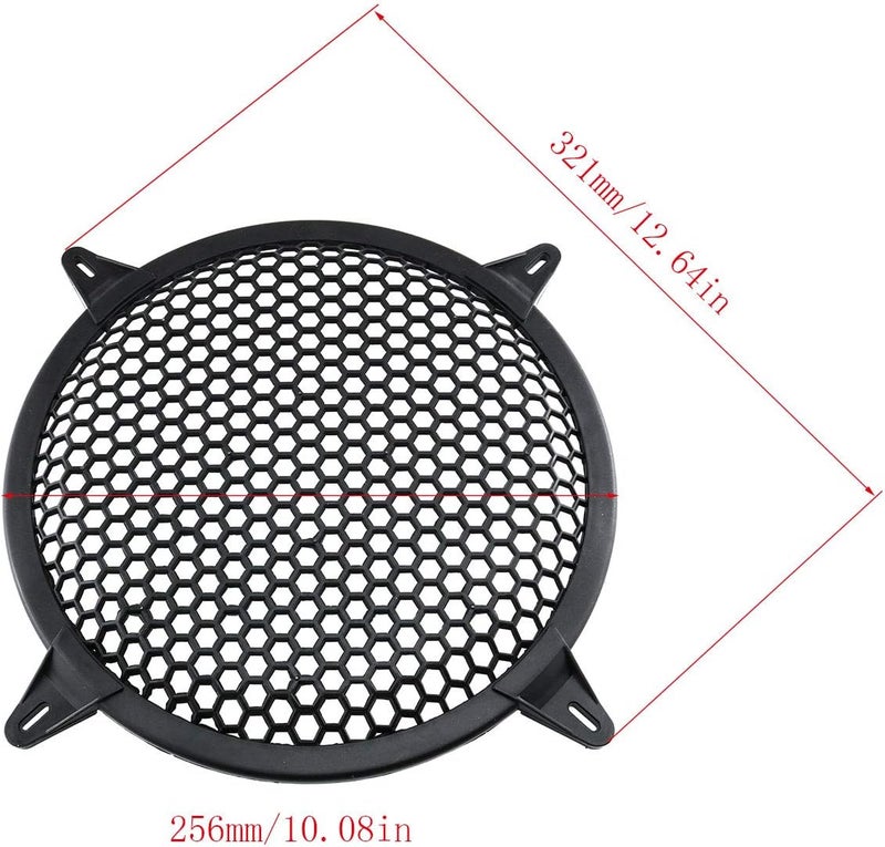 Eoutstanding 10Inch Subwoofer Speaker Waffle Grill Guard Protector Cover Black Plastic Mesh Round Car Subwoofer Speaker Cover - Image 2