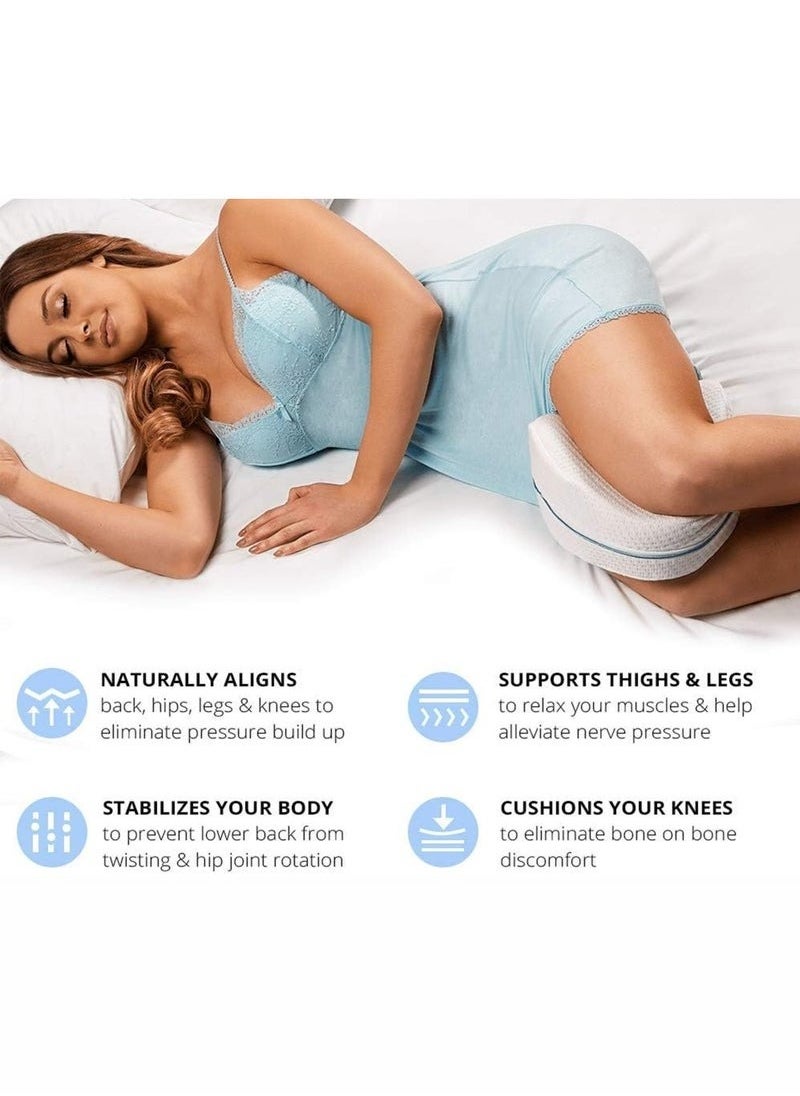 Zashe Ergonomic Memory Foam Leg Pillow – Orthopedic Knee & Leg Support for Side Sleepers, Sciatica, Hip, and Back Pain Relief  - Image 4
