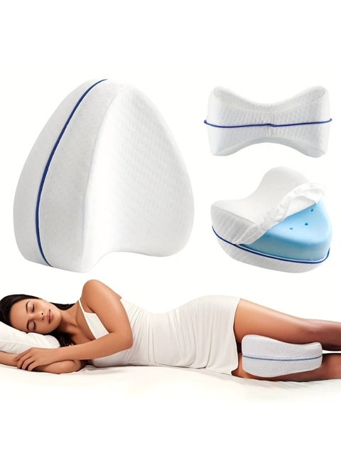 Contour Legacy Memory Foam Pillow for Side Sleepers – Ergonomic Leg, Hip & Spine Support, Cooling Gel Pillow for Sciatica, Joint & Pregnancy Pain Relief, Removable & Washable Cover