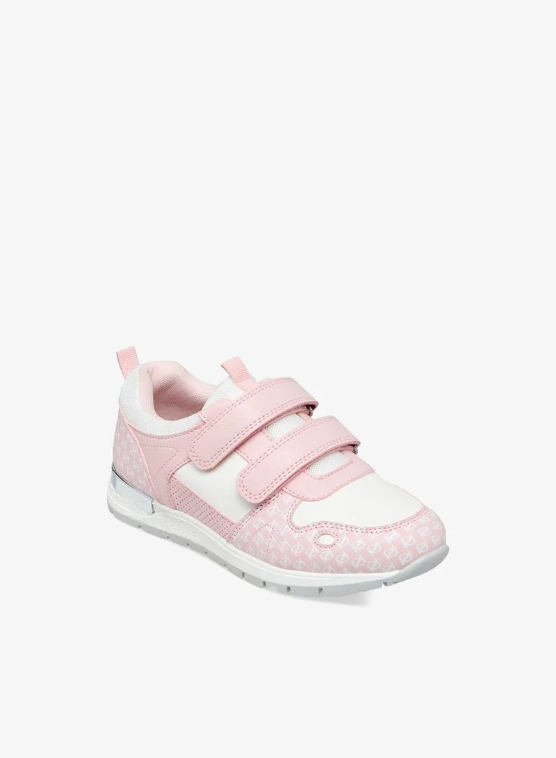 بابريكا Monogram Print Sneakers With Hook And Loop Closure