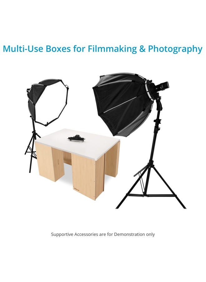 PROAIM Nested APPL-Box Set for Studio, Film Set & Photography. 5/8” Baby Pin Mount for Accessories. Multifunctional Wooden Boxes for Propping, Levelling, Sitting, or Standing (AB-12) - Image 4