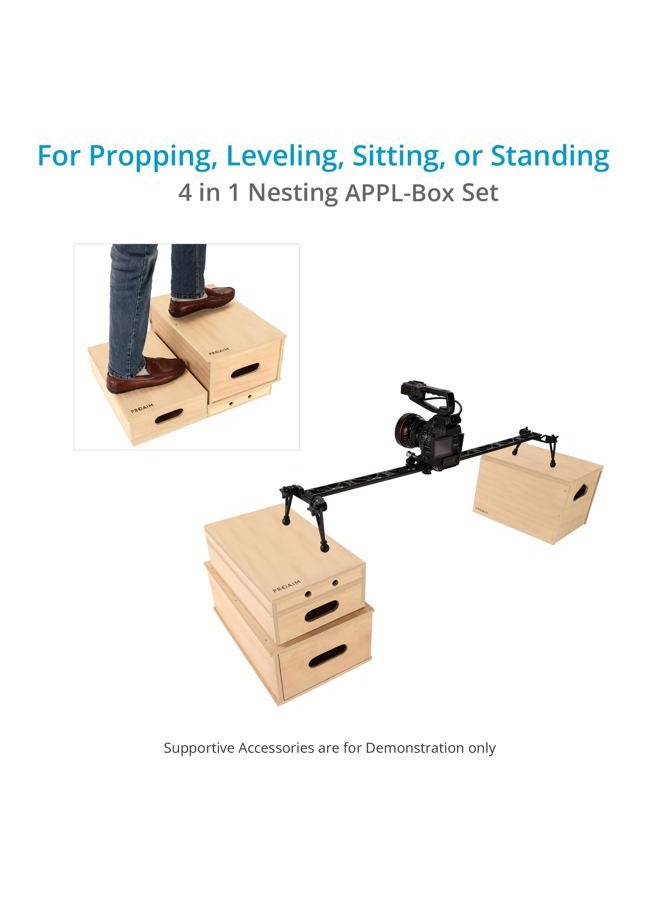 PROAIM Nested APPL-Box Set for Studio, Film Set & Photography. 5/8” Baby Pin Mount for Accessories. Multifunctional Wooden Boxes for Propping, Levelling, Sitting, or Standing (AB-12) - Image 2