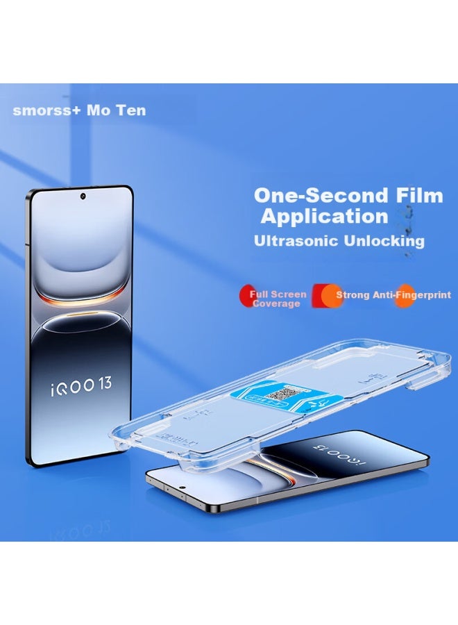 Smorss 2 Pieces Ultrasonic Unlocking Tempered Glass Screen Protector For Vivo Iqoo 13, Hd Full Screen, Edge-to-edge Coverage, Anti-drop, Anti-fingerprint Protective Film - Easy To Apply