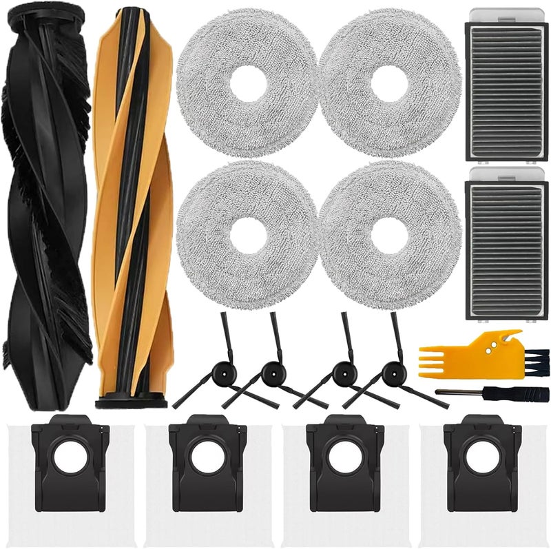 Frexusuent Accessories Kit for Dreame X50 Ultra Robot Vacuum Cleaner, 1 Main Brush, 2 HEPA Filters, 4 Dust Bags, 4 Mop Pads, 4 Side Brushes, X50 Ultra Replacement Set - Image 1