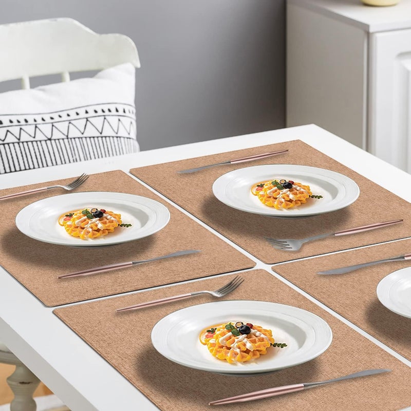 LANDVIEW Cloth Placemats Set of 6, Cotton Linen Blend Machine Washable Durable Linen Table Mats, Heat Resistant Placemats Wrinkle Free Place Mats for Dining Table, Easy to Clean (Linen, 6) - Image 4