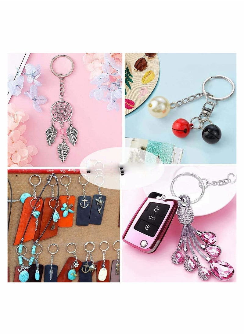 KASTWAVE - 100pcs Metal Split Key Chain Rings with Chain Silver Key Ring and Open Jump Rings Bulk - Image 1