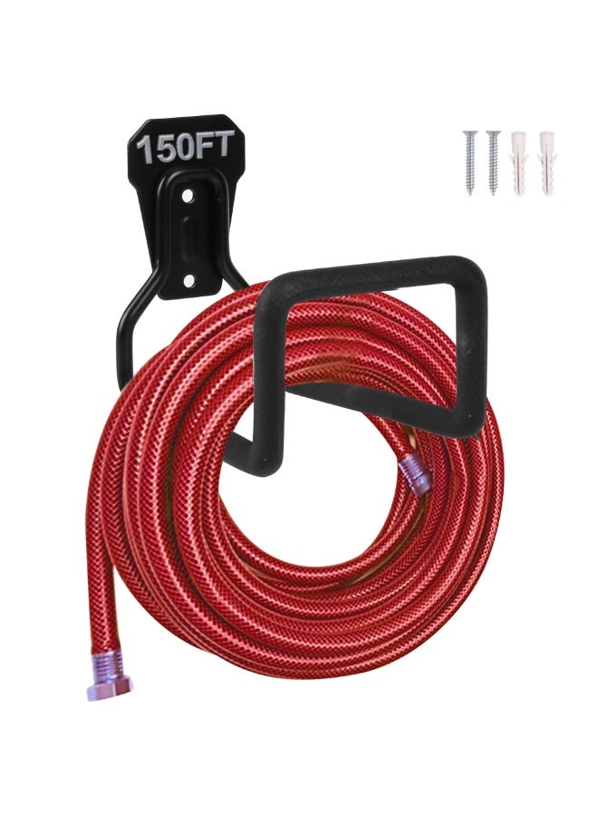 2 Pack Heavy Duty Wall Mount Garden Hose Holder Hooks, Anti-Slip Rubber Coated Metal Storage Brackets for Water Hose, Bicycles, Garage Tools & Outdoor Organizing ﻿ - Image 2