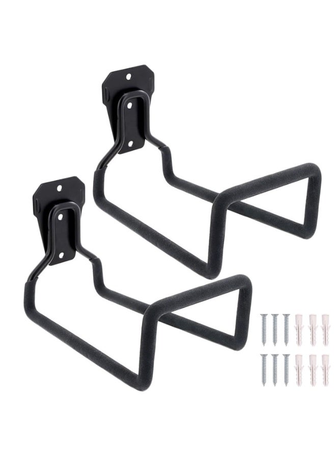 2 Pack Heavy Duty Wall Mount Garden Hose Holder Hooks, Anti-Slip Rubber Coated Metal Storage Brackets for Water Hose, Bicycles, Garage Tools & Outdoor Organizing ﻿ - Image 1