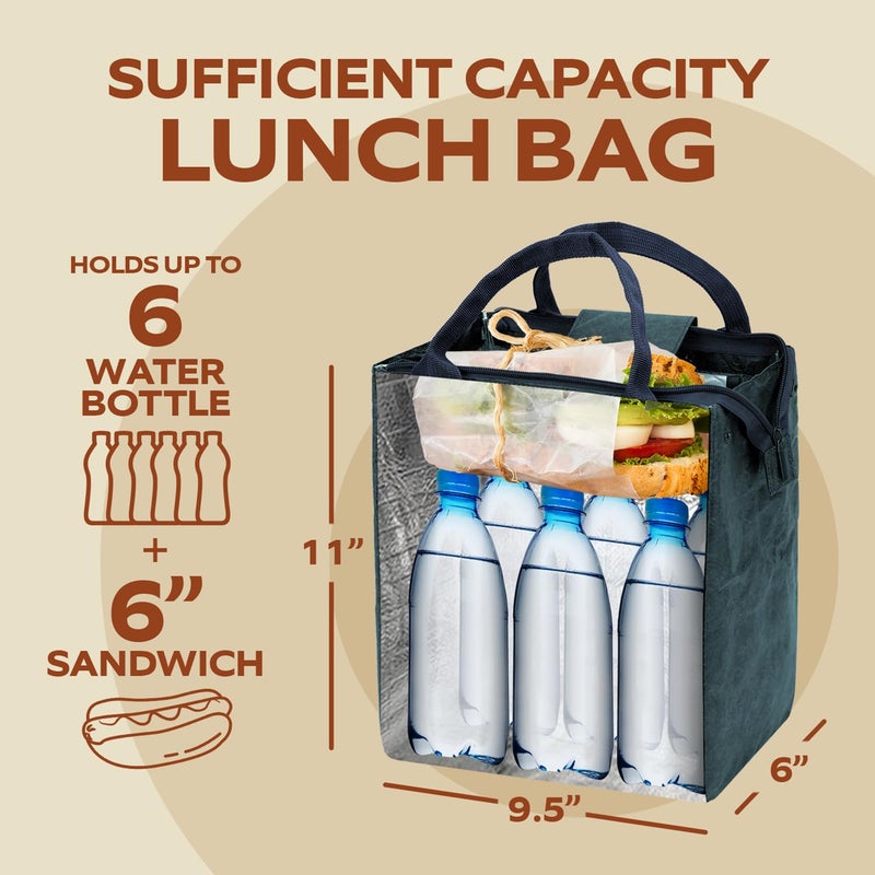 VonNova Womenâ€™s Insulated Lunch Bag with Premium 4mm Cooler Insulation, Cute Large 7L Lunch Tote for Office, Durable Small Lunch Box for Women, Stylish Lunchbox for Adults, Teens, Nurses, Teachers - Image 3