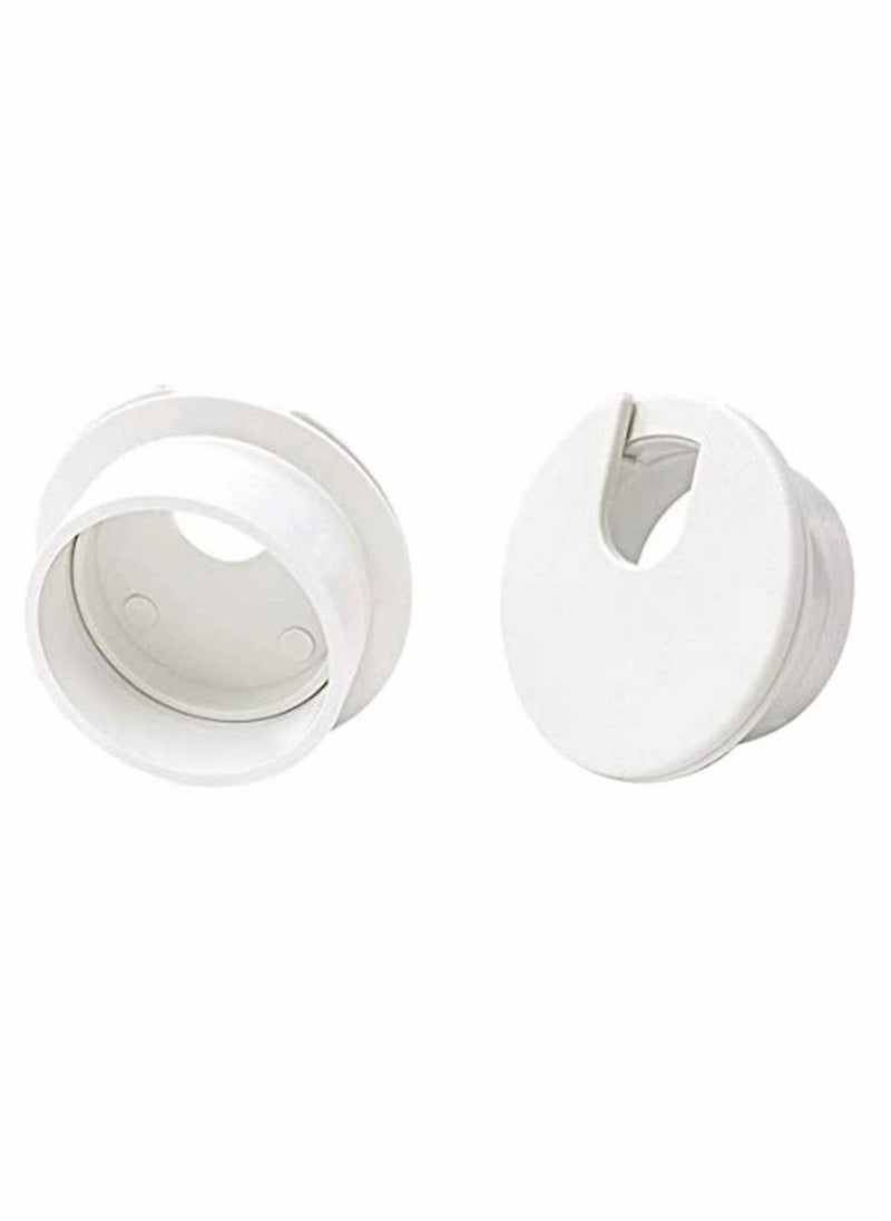 6pcs Desk Grommet 1-3/8 inch Table Plastic Wire Cord Cable Grommets Hole Cover, for Office and Home PC Desk Cable Cord Management Organizer (White) - Image 5