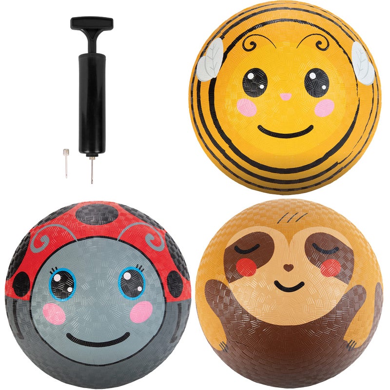 SCS Direct Gaga Ball 85 Inch Playground Balls 3pk Animals with Air Pump Durable Rubber Balls for Dodgeball Handball Great for Outside Play School Recess Games Kickball Kids Easter Basket Stuffer - Image 2