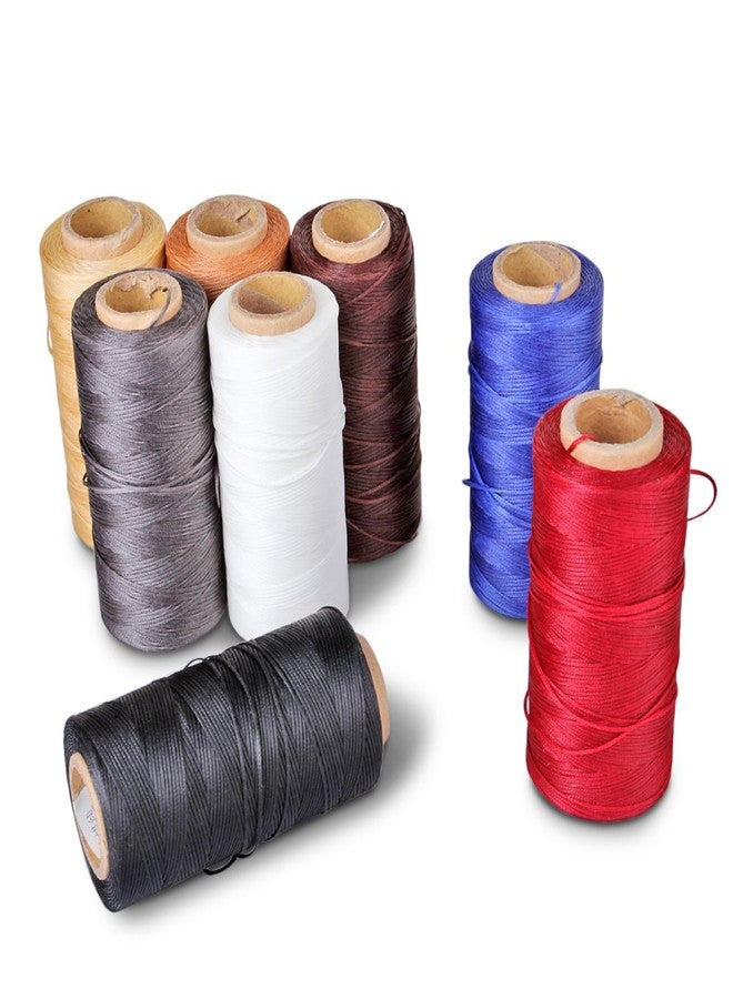 فليكسزيون خيط فليكسزيون المشمع - 284 ياردة 0.8 مم خيط بوليستر مشمع 150D للخياطة الجلدية وتجليد الكتب والتطريز ومشاريع الأعمال اليدوية (أبيض) - Image 2