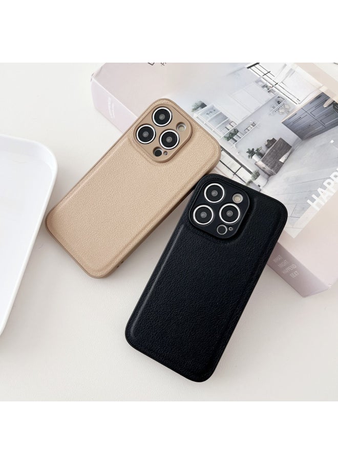Generic - For Iphone 15PRO 2-in -1 Mobile Phone Case Litchi Pattern Simple For Iphone16 Skin Protective Case 13/14-Color:Lychee Pattern-blue-Applicable Model:For Iphone 12mini - Image 1