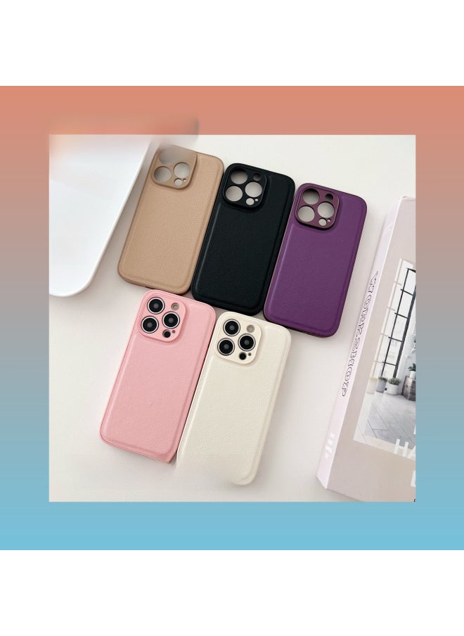 Generic - For Iphone 15PRO 2-in -1 Mobile Phone Case Litchi Pattern Simple For Iphone16 Skin Protective Case 13/14-Color:Lychee Pattern-blue-Applicable Model:For Iphone 12mini - Image 1
