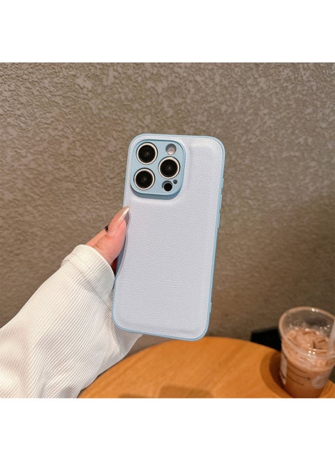 For Iphone 15PRO 2-in -1 Mobile Phone Case Litchi Pattern Simple For Iphone16 Skin Protective Case 13/14-Color:Lychee Pattern-blue-Applicable Model:For Iphone 12mini