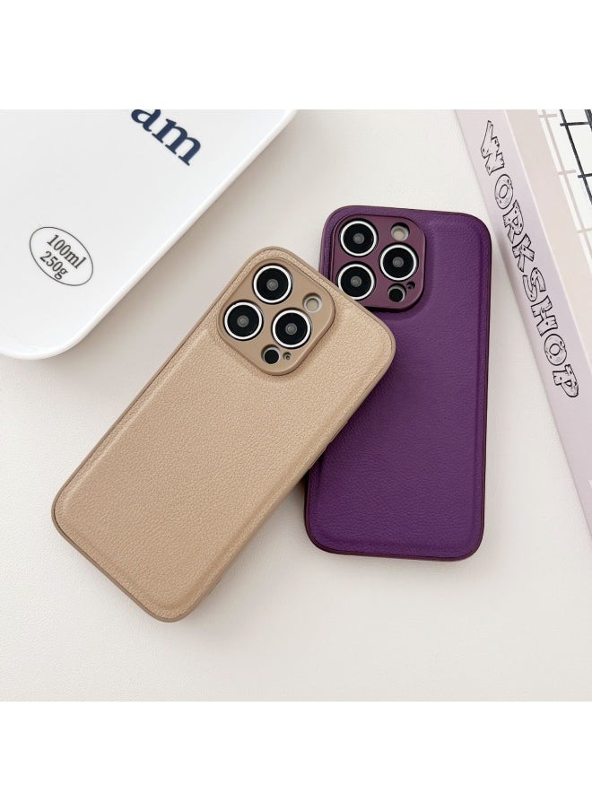 Generic - For Iphone 15PRO 2-in -1 Mobile Phone Case Litchi Pattern Simple For Iphone16 Skin Protective Case 13/14-Color:Lychee Pattern-blue-Applicable Model:For Iphone 12mini - Image 1