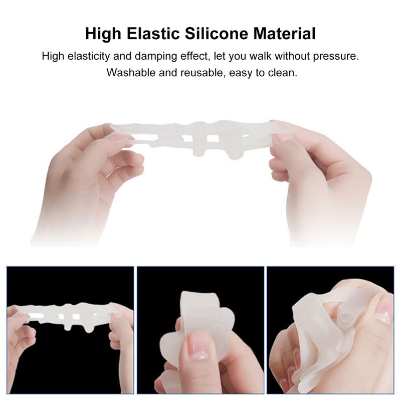 1 Pair Silicone Toe Separators Straightener Men Women Bunion Corrector Hammer Toe Spacers for Foot Fitness - Image 2
