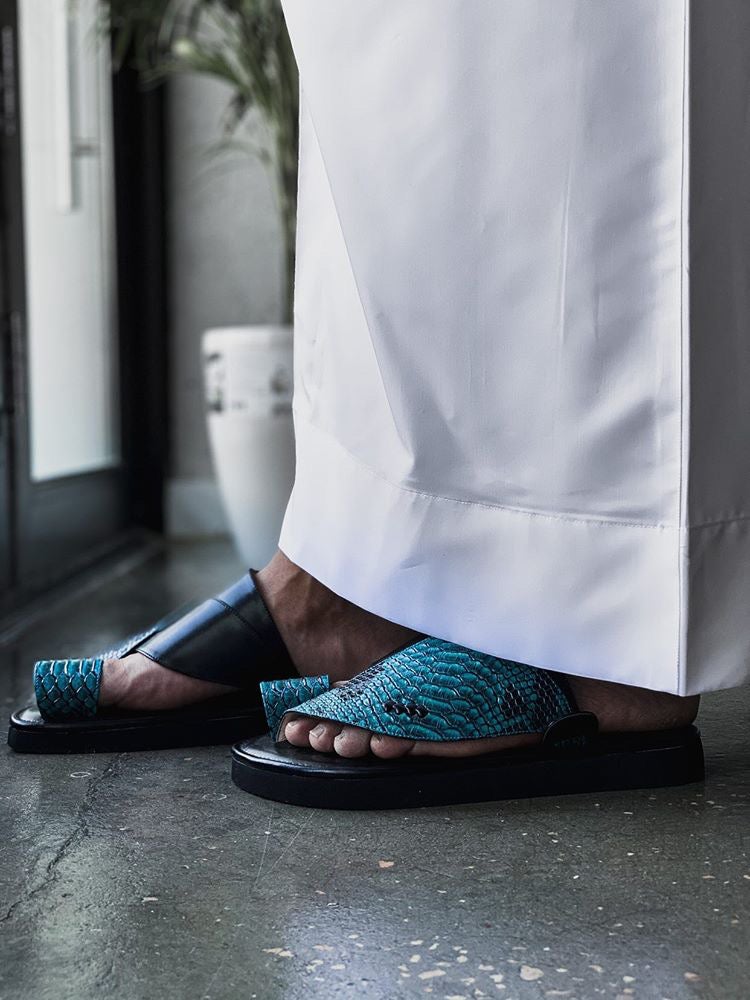 Eastern Sandal Zubairiya Naal | Made in Saudi Arabia | Turquoise Eastern - Image 4