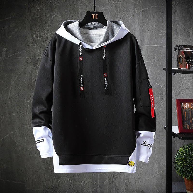Mens Hoodie Sweatshirt Long Sleeve round Neck Casual Comfortable Polyester Fiber Spring Autumn Unisex Streetwear Fashion lake blue  - Image 2