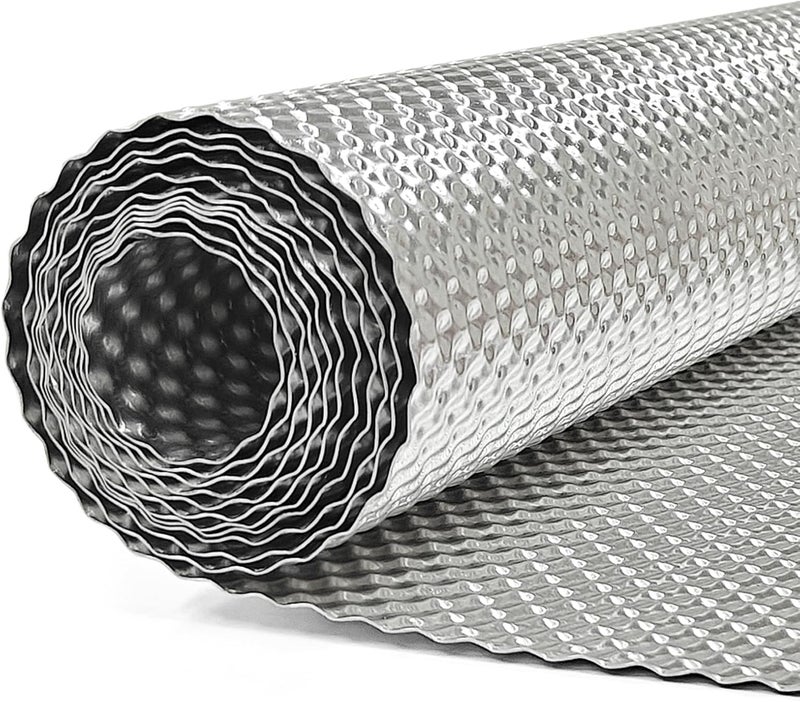 AggSound 1 Roll 200 x 40 cm Embossed Aluminium Heat Protection Plate Heat Shield / Insulation / Protective Plate for Car with 40 Pieces Stainless Steel Tension Straps 30 cm Easy lifting build - Image 1
