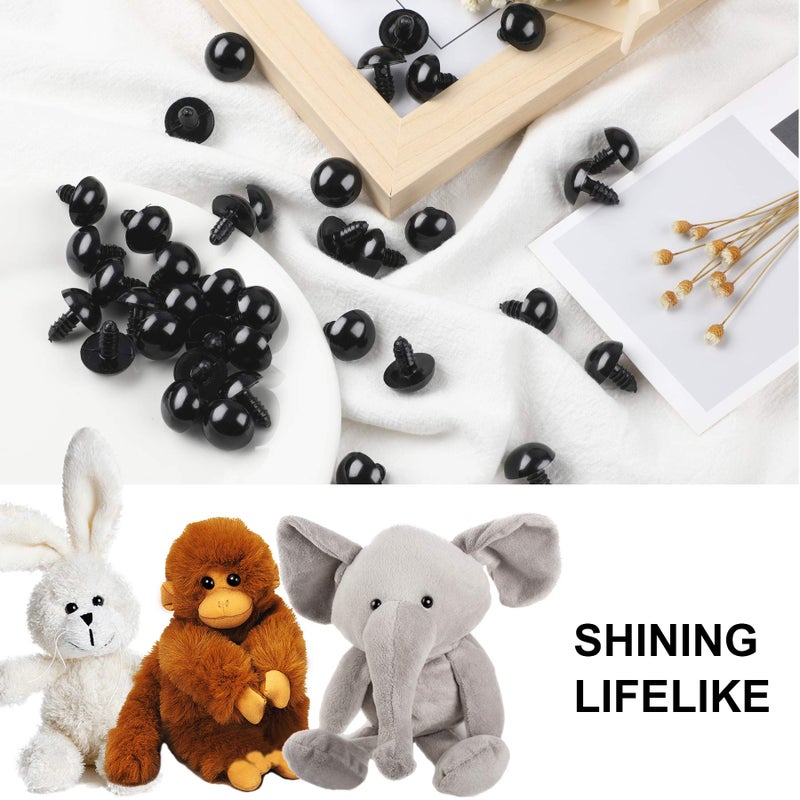 UPINS 120PCS Plastic Safety Crochet Eyes Bulk with 120PCS Washers for Crochet Crafts (0.24Inch/6mm) - Image 4