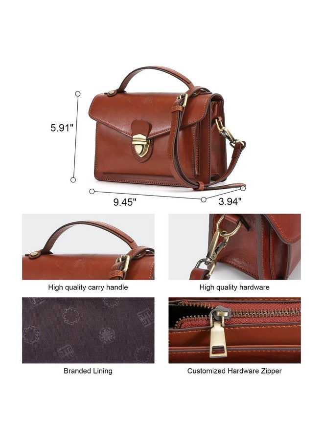 BOYATU Genuine Leather Top-Handle Bag For Women: Crossbody Handbags - Vintage Messenge Bag Buckle Shoulder Purse  - Image 1