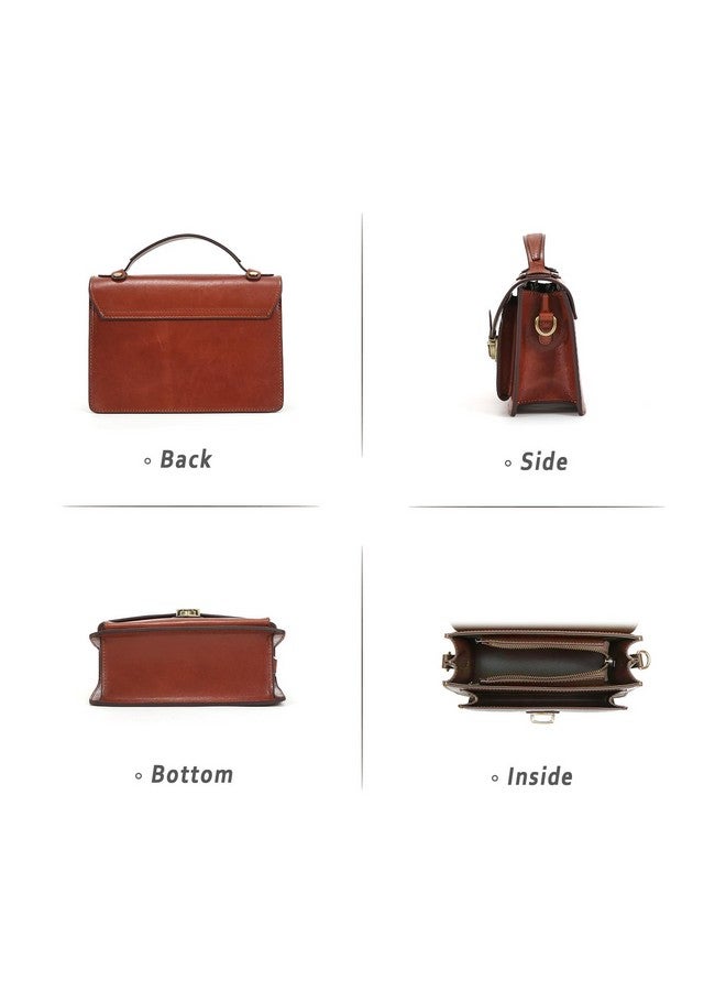BOYATU Genuine Leather Top-Handle Bag For Women: Crossbody Handbags - Vintage Messenge Bag Buckle Shoulder Purse  - Image 3