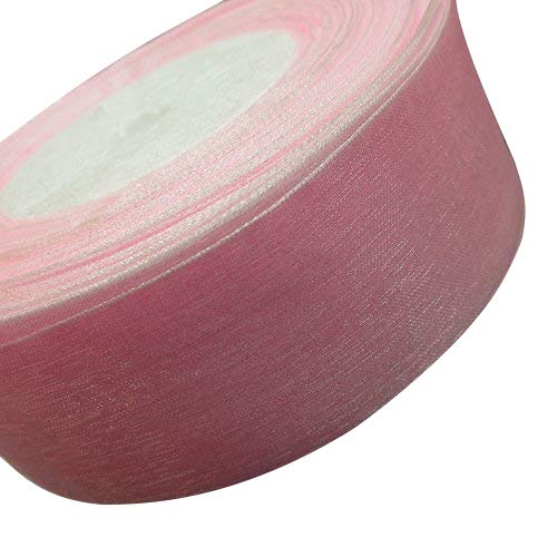 Chenkou Craft Upick 50yardroll Mix ColorSize Organza Ribbon DIY Craft Wedding Supply 1 Light pink43