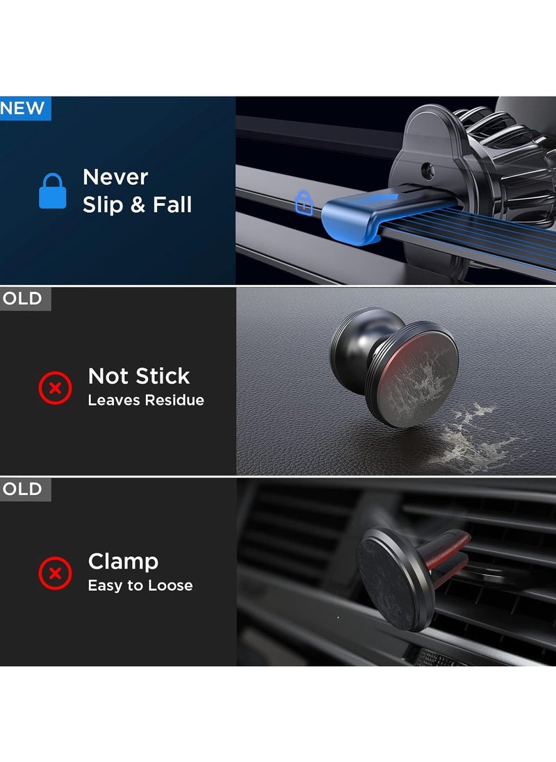 Lisen LISEN Phone Holder Car, [Upgraded Clip] Magnetic Phone Mount [6 Strong Magnets] Car Phone Mount [Case Friendly] Phone Car Holder Mount Compatible with 4-6.7 inch Smartphones and Tablets  - Image 5