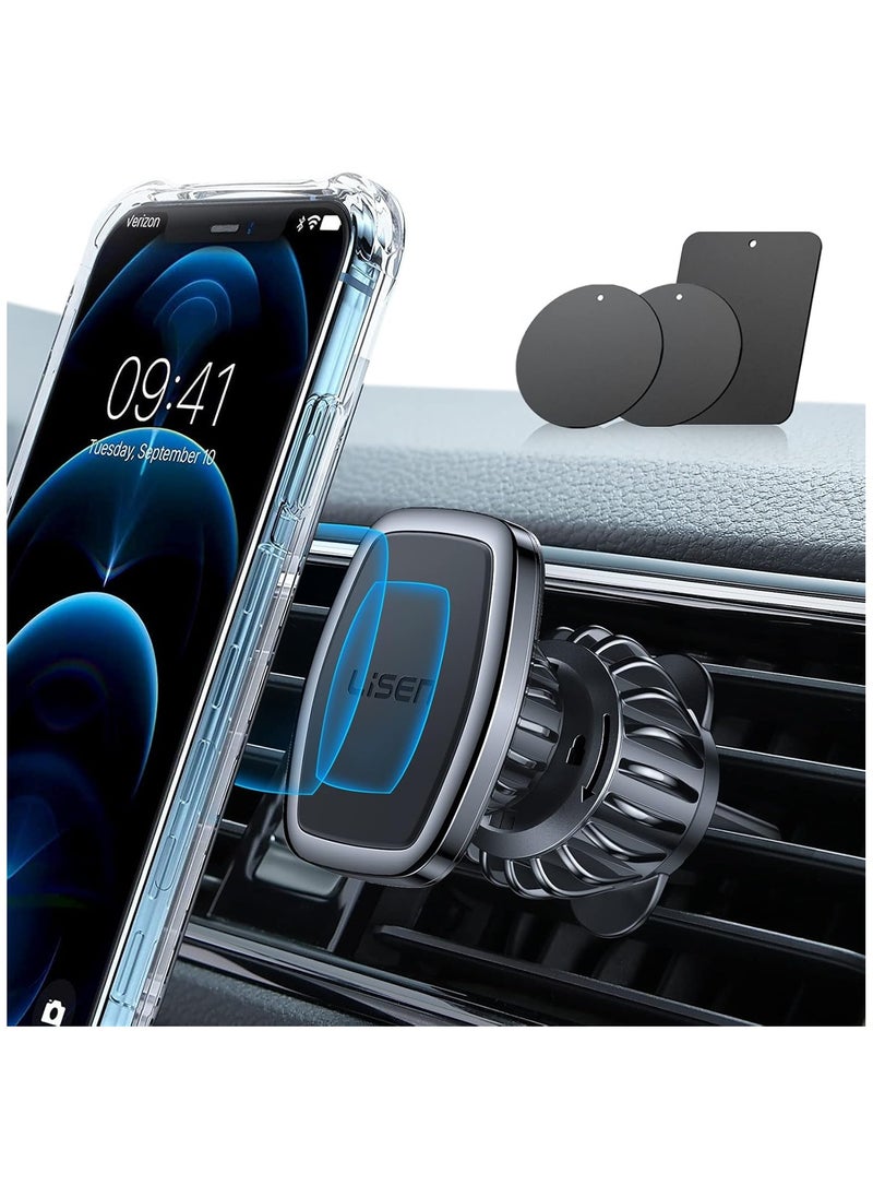 Lisen LISEN Phone Holder Car, [Upgraded Clip] Magnetic Phone Mount [6 Strong Magnets] Car Phone Mount [Case Friendly] Phone Car Holder Mount Compatible with 4-6.7 inch Smartphones and Tablets  - Image 1