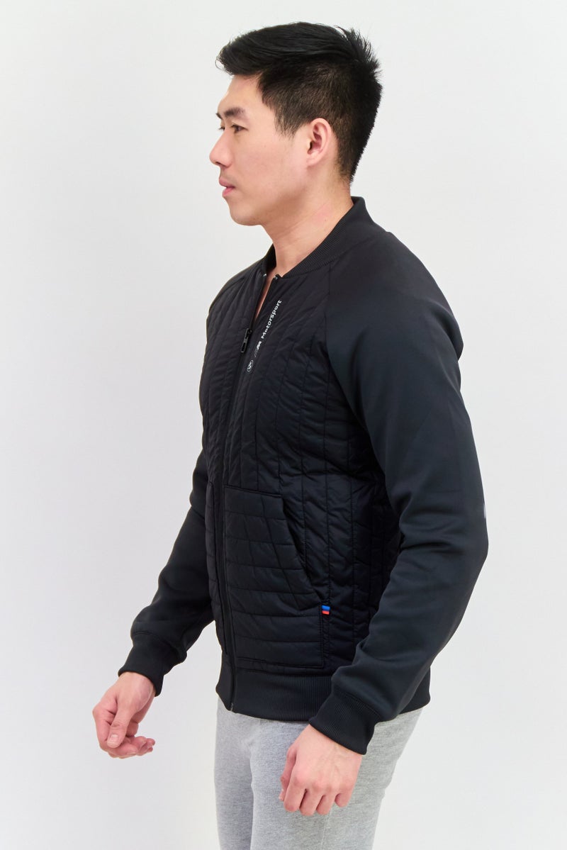 PUMA جاكيت تدريب رياضي للرجال من بومّا x بي إم دبليو موتورسبورت بشعار العلامة التجارية، أسود - Image 2