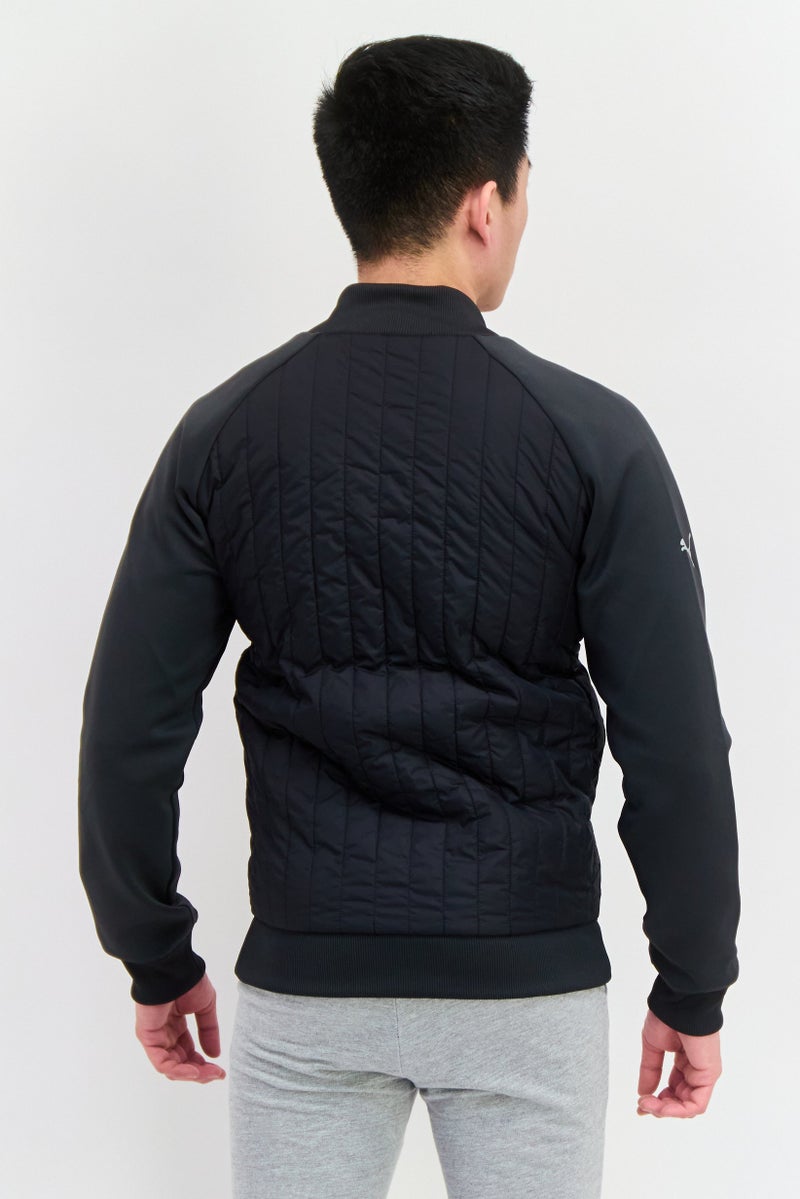 PUMA جاكيت تدريب رياضي للرجال من بومّا x بي إم دبليو موتورسبورت بشعار العلامة التجارية، أسود - Image 3