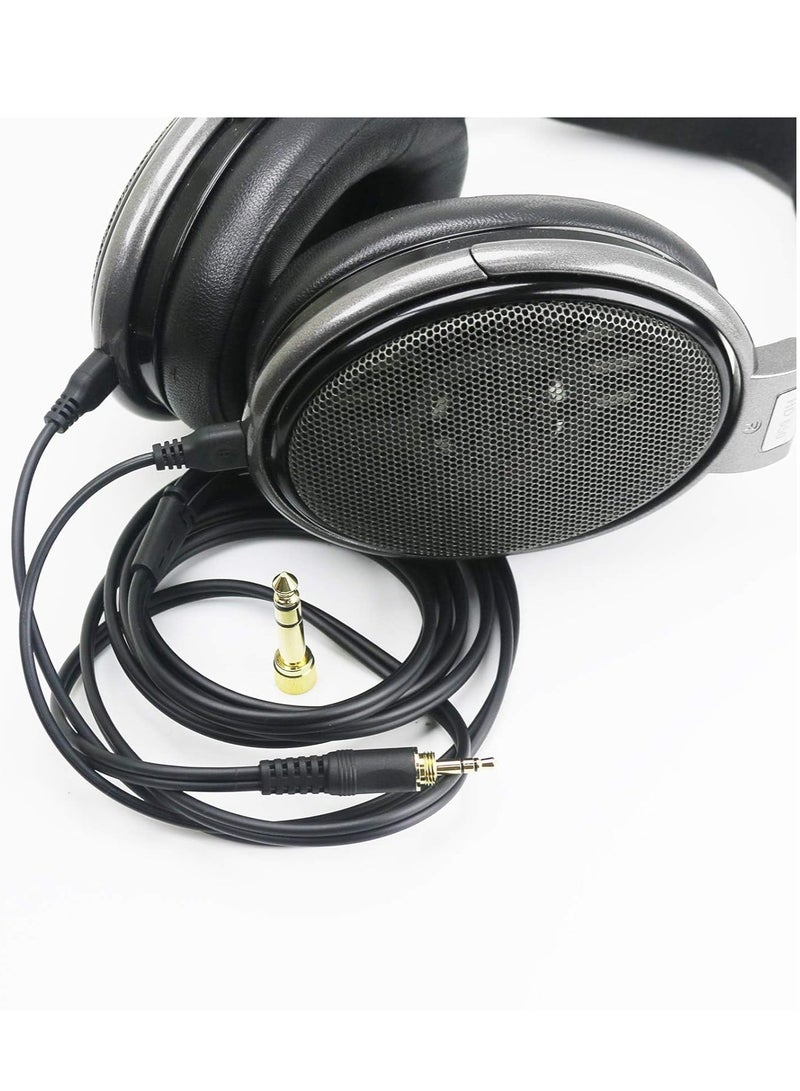 Captaintech 【Upgrade】 Replacement Audio Cable Compatible with  HD650, HD600, HD580, HD660S, HD58X, HD565, HD545, HD535, Massdrop HD6XX Nylon Braided Headphones 1.2meters/4feet (Black)  - Image 5