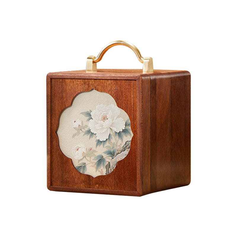 KAOTGOT Wooden Jewelry Box for Women Walnut Wooden Jewelry Box with handle 4-Tier Jewelry Organizer for Rings, Necklaces - Image 1